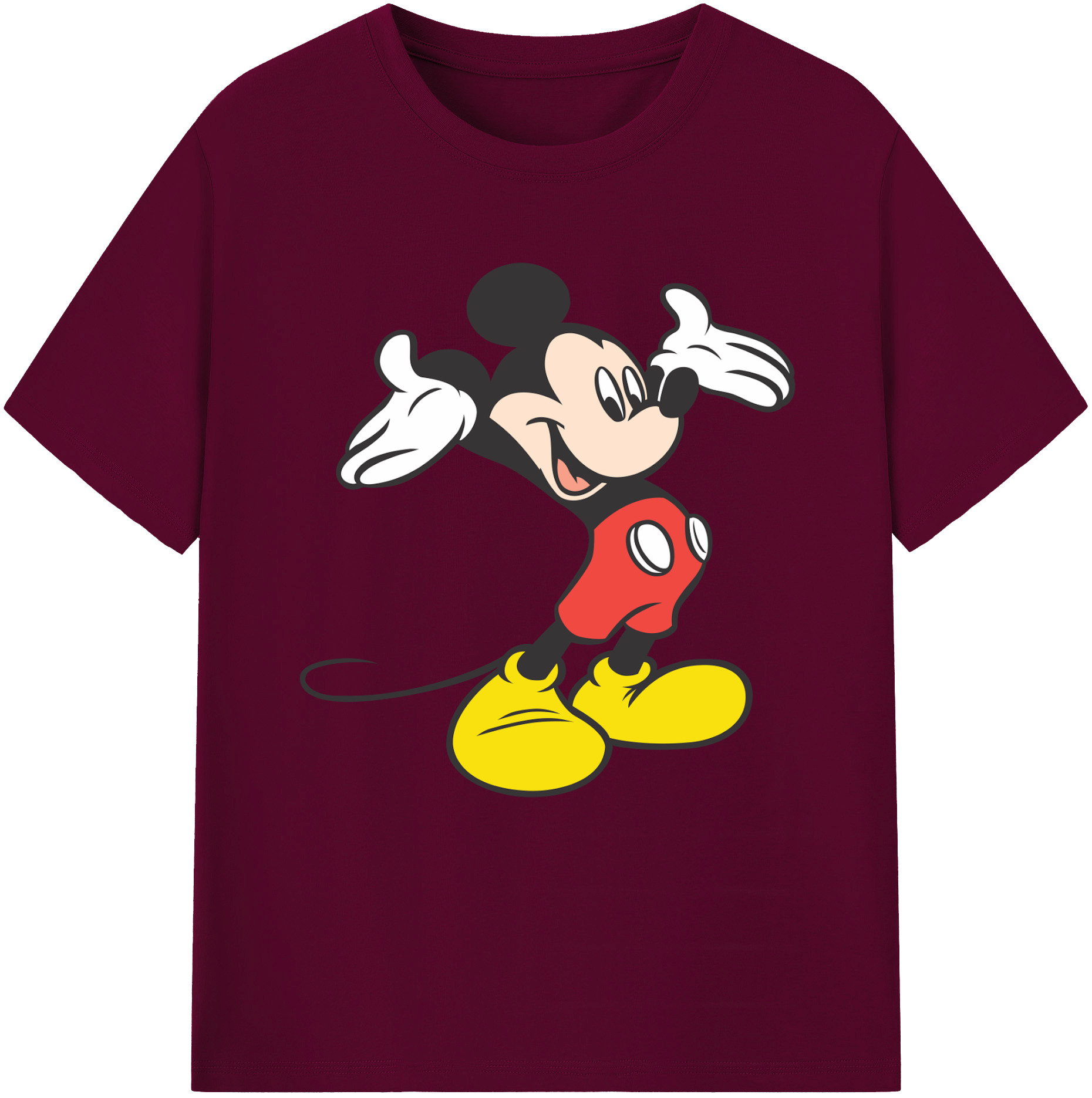 （画像用） ミッキーマウス Mickey Mouse レディースカジュアルプリントTシャツ（綿100％）